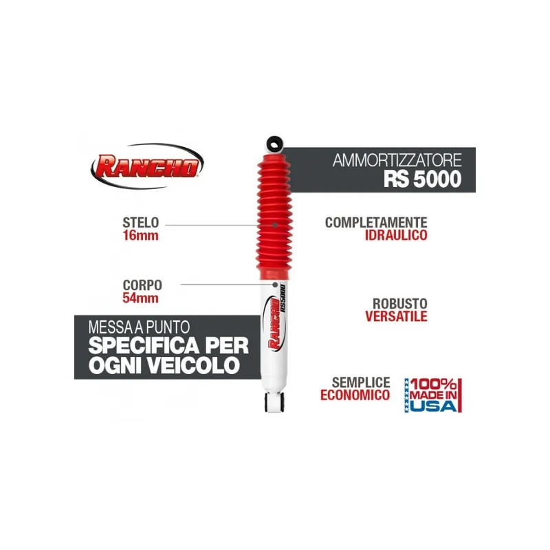 AMORTISSEUR ARRIERE RANCHO 5000 POUR JEEP WRANGLER YJ Pas Cher