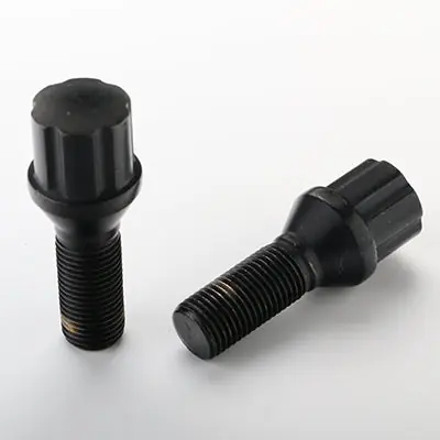 6 Spline Black Bolt 60° Seat - 12x1.50mm - 27mm Shank - 17/19/21mm Hex - Premium Prix Promo