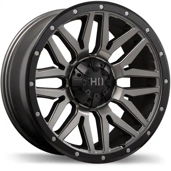 Meilleur Choix Fast HD Series Menace 18x9.0 6x135 / 6x139.7mm +15 106.1 Satin Gunmetal With Black Trim