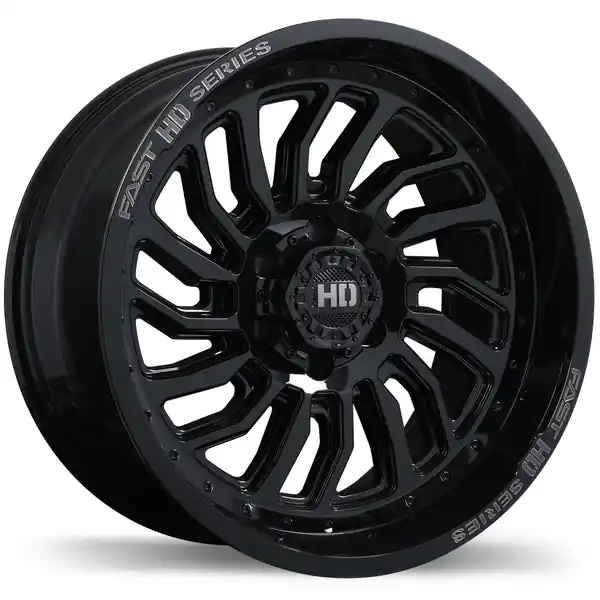 Fast HD Series D-struct 20x10.0 6x139.7 -15 78.0 Gloss Black With Grey Milling Promotion Saisonnière